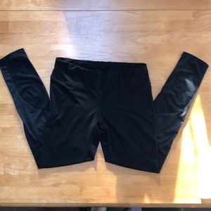 Black mesh gap fit full length leggings
